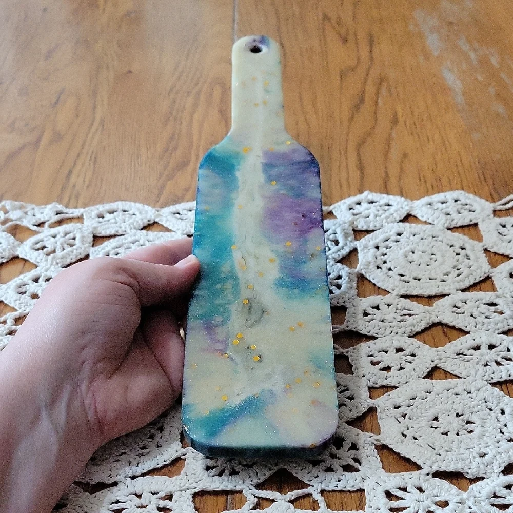 Handcrafted Blue Resin Bar Paddle For Shot Glasses.   D